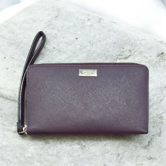 Kate Spade burgundy full zip wallet - Picture 1 of 12
